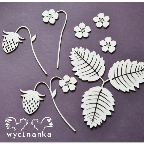 Tekturka Wycinanka Summer Fruits - Poziomka, 4szt